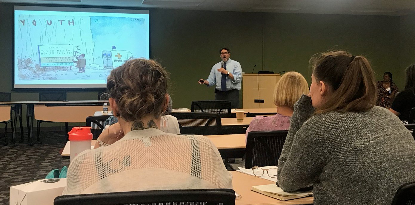 Squirrel Hill native and Stanford University’s Dr. Steve Adelsheim presented at a gathering on teen mental and behavior health.