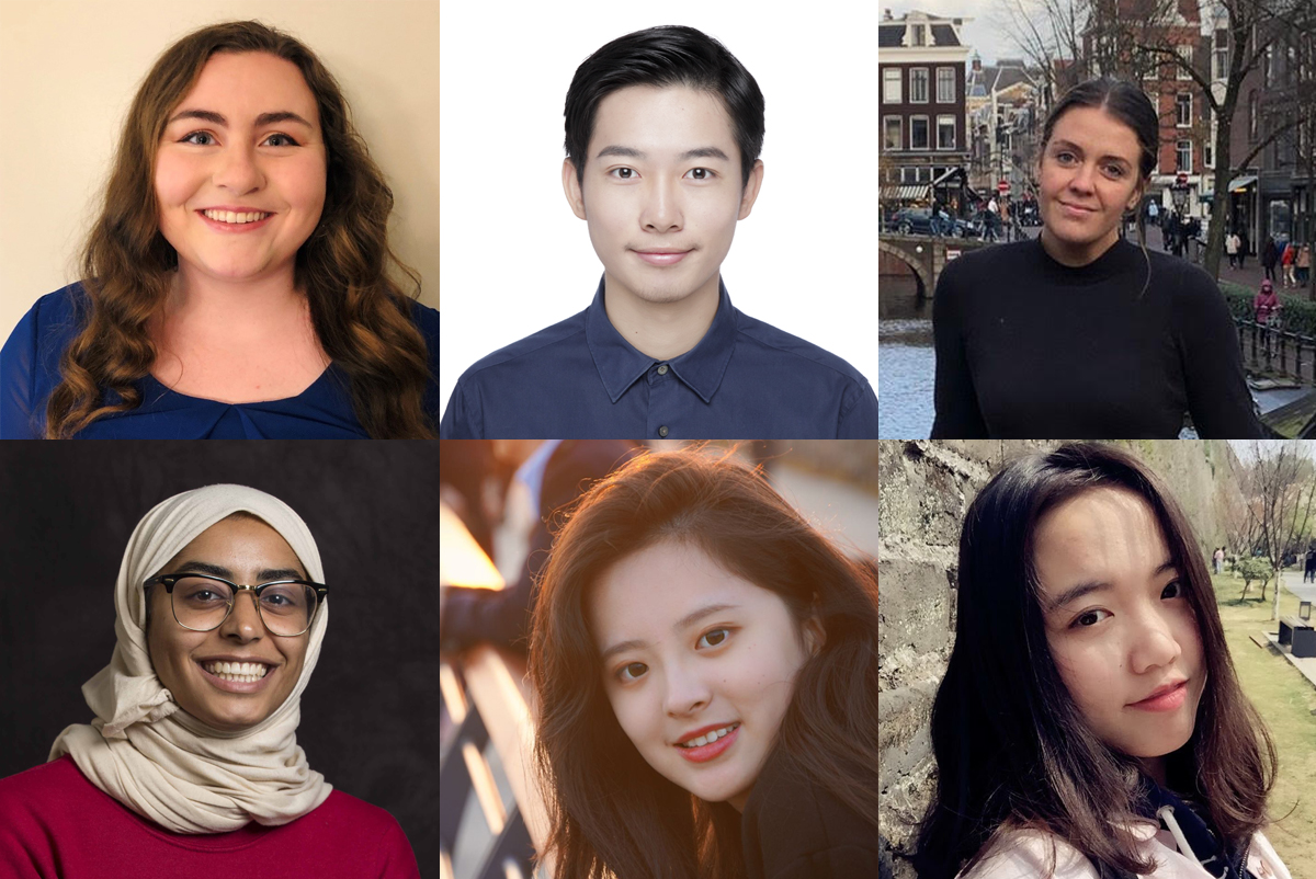 The 2020 JHF Summer Interns (L to R): Kaitlin Roderick, Rongjia Li, Natalie Pyle, Khulood al Ali, Feiyan Zhang, and Ashley Liang.