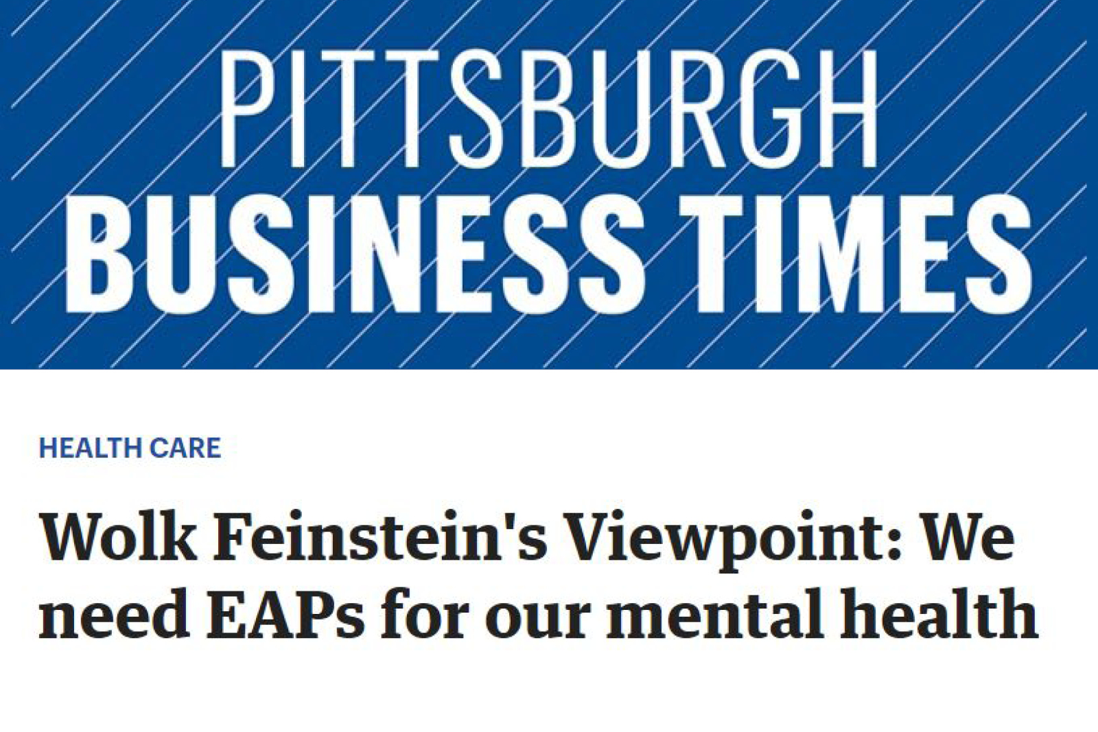 Pittsburgh Business Times headline