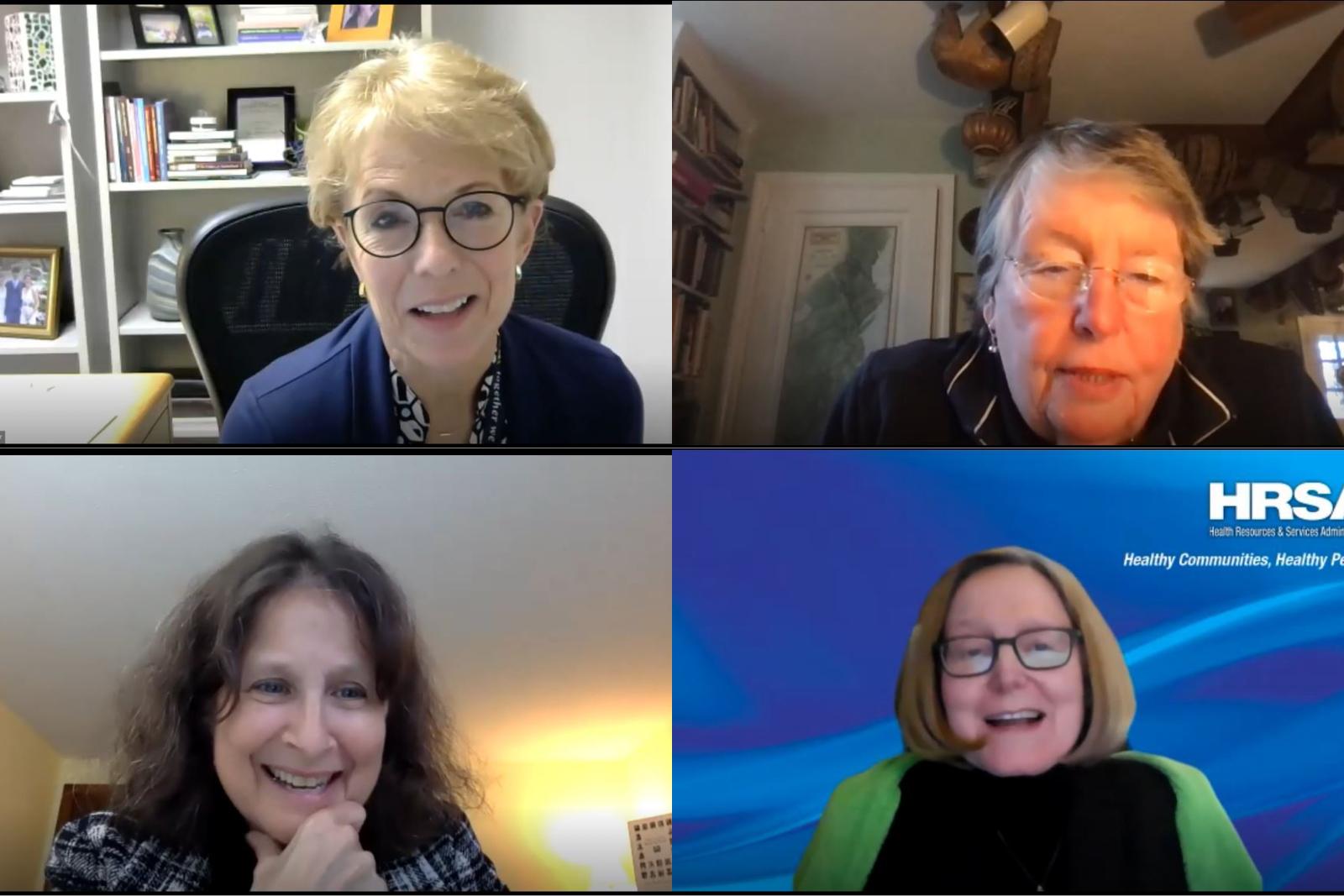 Members of the Advisory Group discuss the initiative’s progress. Clockwise from upper left: Dr. JoAnne Reifsnyder, Ann Torregrossa, Dr. Alice Bonner, and Dr. Joan Weiss.